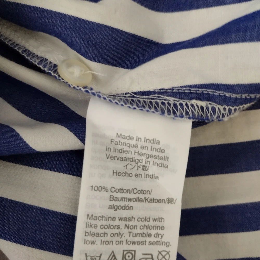 J. Crew Button-front tie-waist top in bold stripe cotton poplin - Picture 7 of 7